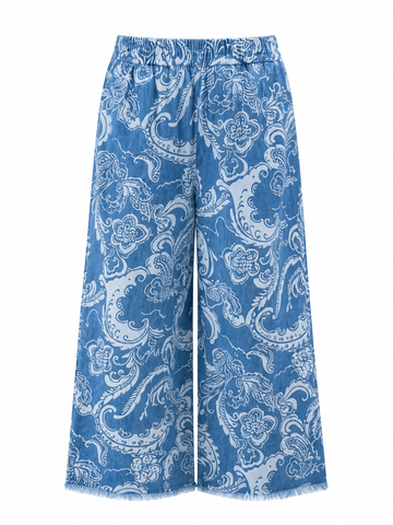 Wanderlust Floral Washed Wide-Leg Pants