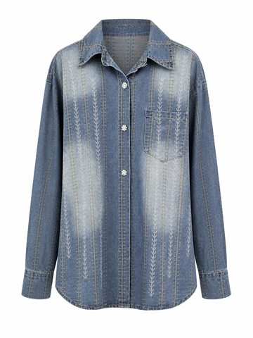 Free Spirit Denim Diamond Blouse