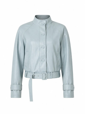 Grounded Faux Leather Bomber Jacket