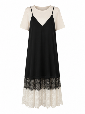 Sovereign Lace Splicing Maxi Dress