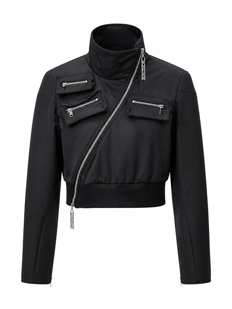 Daring Cropped Motorcycle Jacket