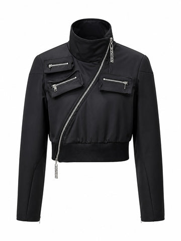 Daring Cropped Motorcycle Jacket