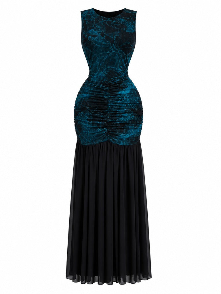 Radiant Printed Ruched Maxi Dress