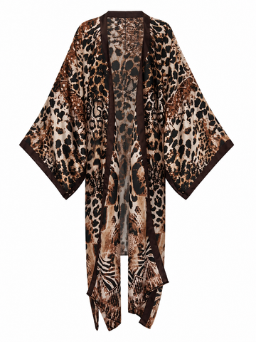 Fierce Leopard Print Maxi Kaftan