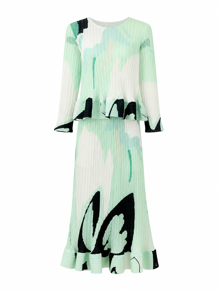 Free Spirit Pleated Printed Two-Piece Set