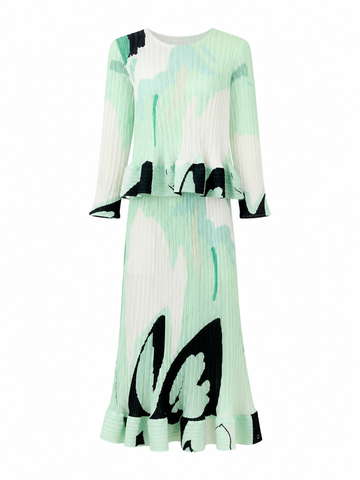 Free Spirit Pleated Printed Two-Piece Set