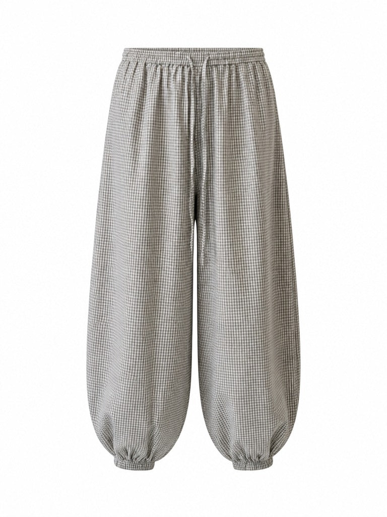 Grounded Gingham Wide Leg Pants