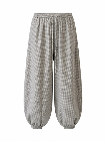 Grounded Gingham Wide Leg Pants
