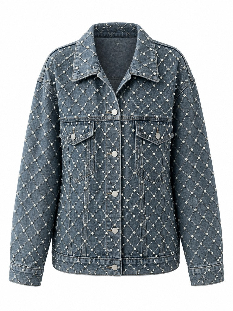 Audacious Rhinestone Diamond Denim Jacket