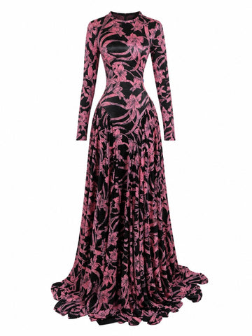 Fierce Striped Pleated Maxi Dress