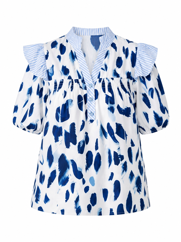 Free Spirit Printed Ruffled Blouse