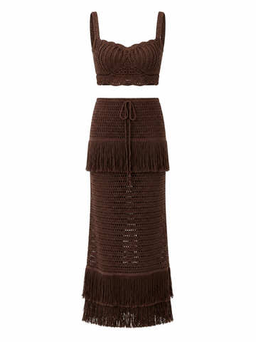 Free Spirit Crochet Tassel Two-Piece Set
