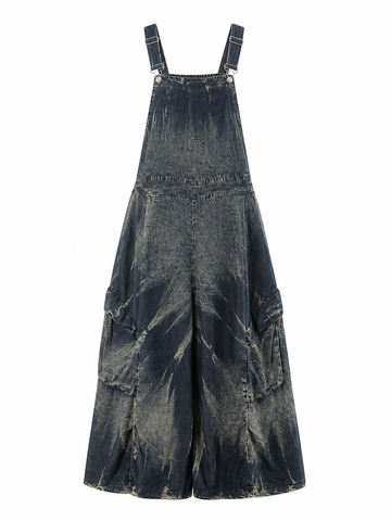 Adventurous Wide Leg Distressed Overalls