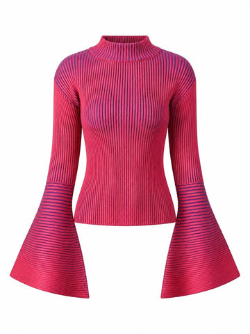 Dynamic Striped Ruffled Sweater