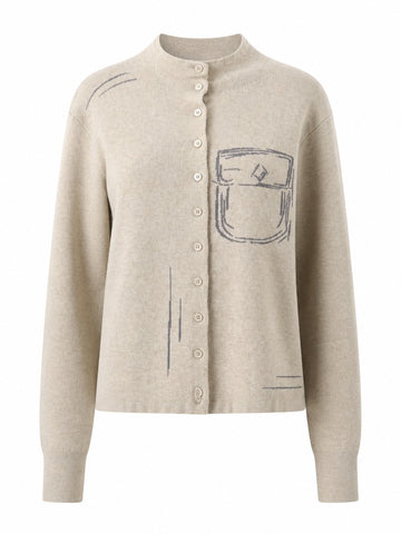 Grounded Printed Knit Cardigan