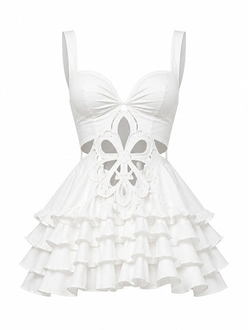 Audacious Cutout Ruffle Mini Dress