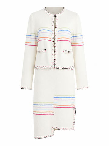 Vibrant Striped Knit Two-Piece Set