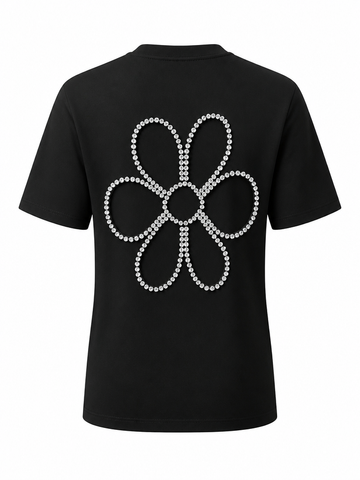 Audacious Diamond Flower Cutout T-Shirt