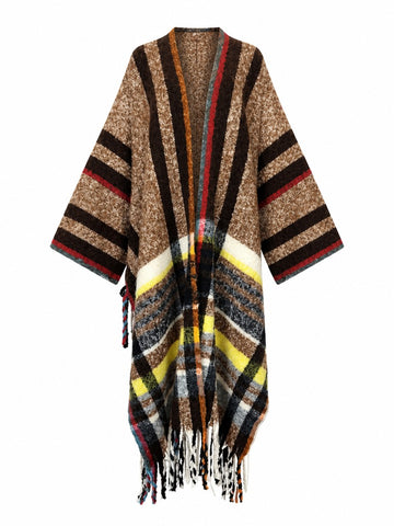 Wanderlust Plaid Fringed Kimono