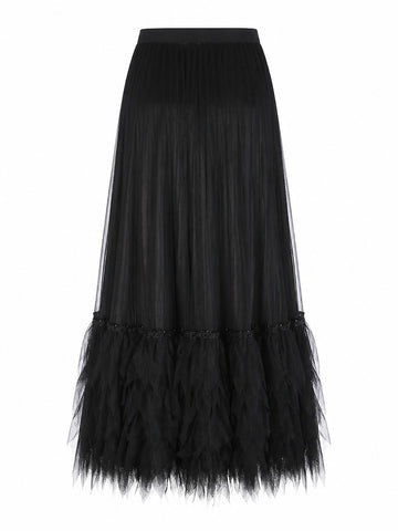Unstoppable Pleated Mesh Maxi Skirt