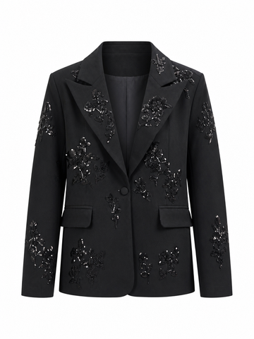 Audacious Floral Beaded Blazer