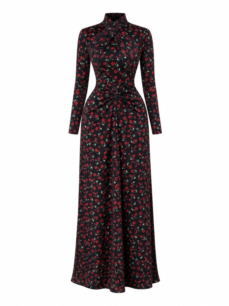 Fearless Draped Abstract Maxi Dress
