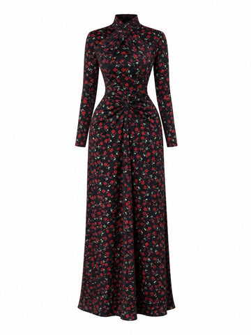 Fearless Draped Abstract Maxi Dress
