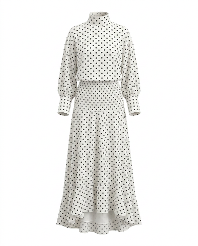 Elegant Polka Dot Two-Piece Set