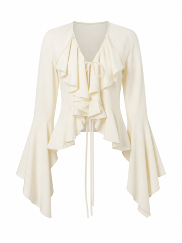 Graceful Ruffled Flare Sleeve Blouse