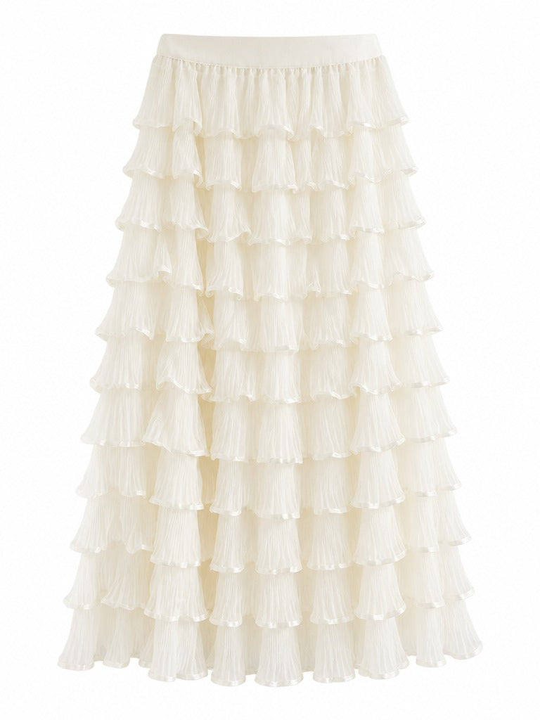 Ethereal Tiered Mesh Maxi Skirt