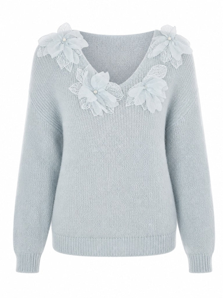 Ethereal Floral Knit Pullover