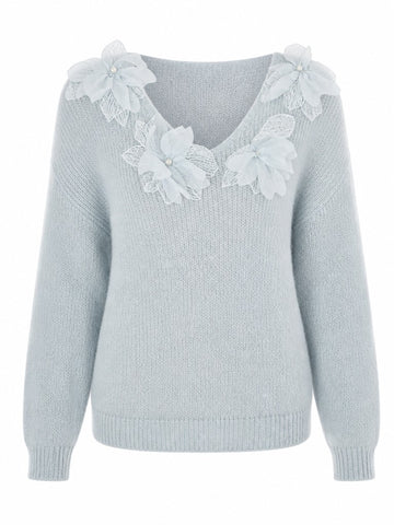 Ethereal Floral Knit Pullover