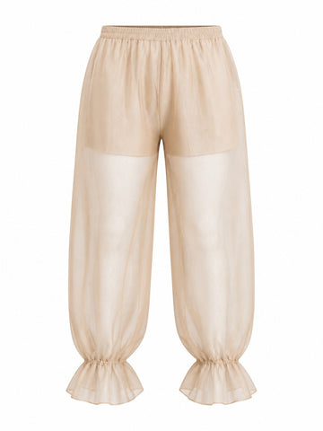 Ethereal Sheer Ruffle Harem Pants