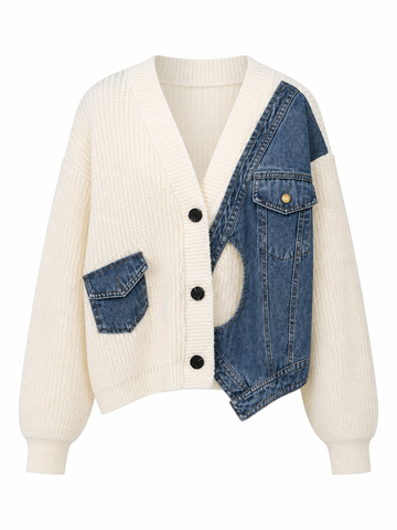 Fierce Patchwork Knit Cardigan
