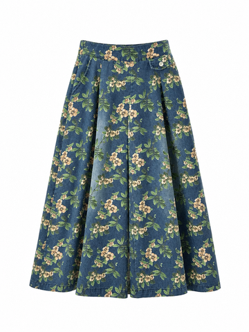 Free Spirit Floral Print Wide-Leg Jeans