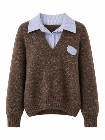 Grounded Striped Knit Pullover