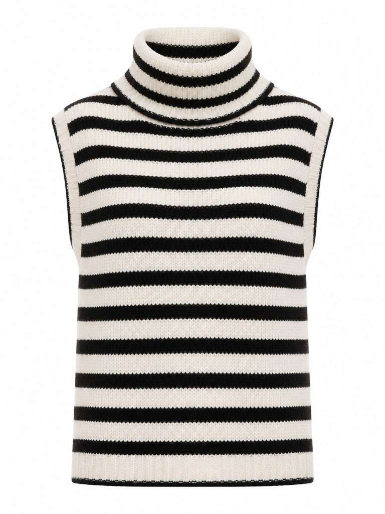 Grounded Striped Knitted Sweater Vest