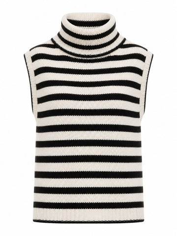 Grounded Striped Knitted Sweater Vest