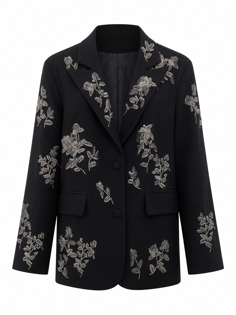 Audacious Floral Beaded Blazer