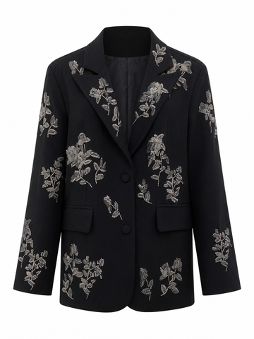 Audacious Floral Beaded Blazer