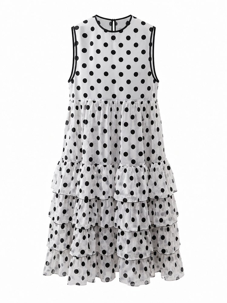 Free Spirit Polka Dot Mesh Maxi Dress