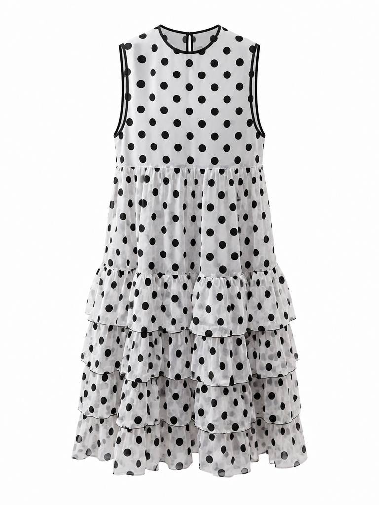 Free Spirit Polka Dot Mesh Maxi Dress