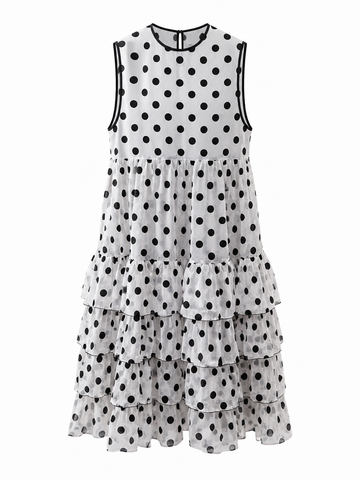 Free Spirit Polka Dot Mesh Maxi Dress