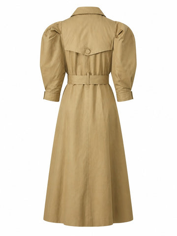 Audacious Puff Sleeve Belted Coat