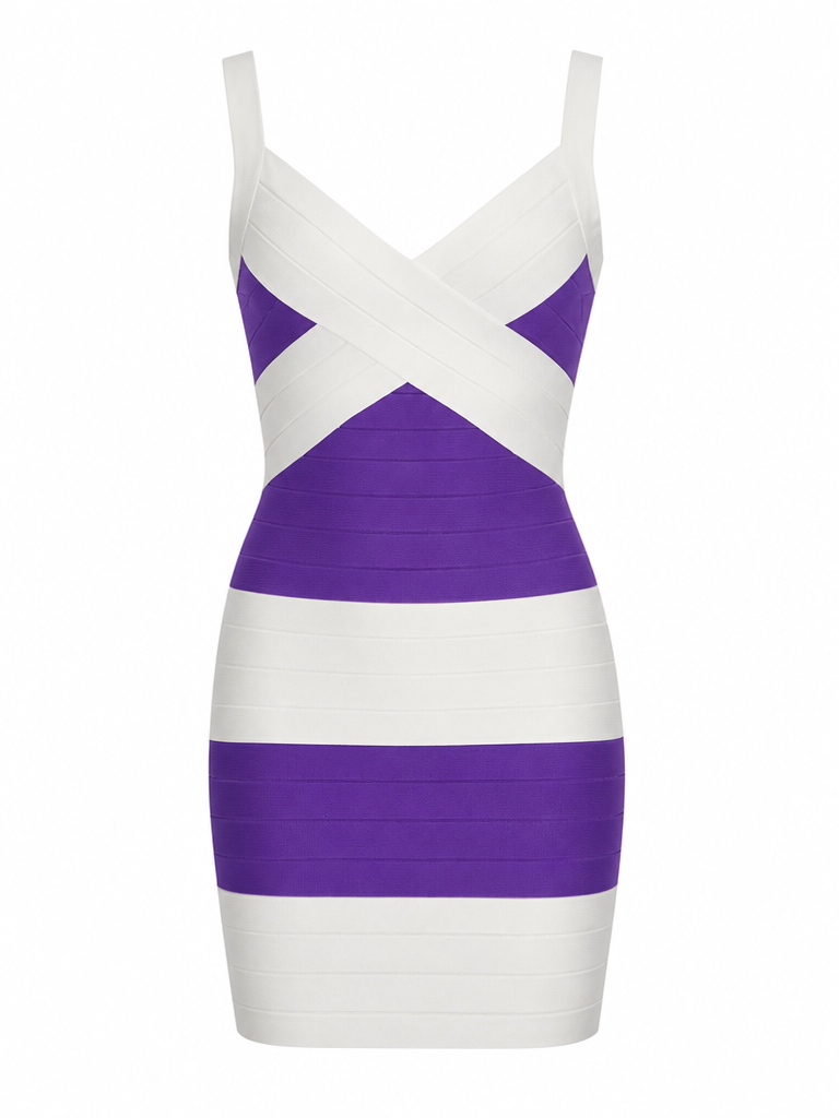 Fierce Bandage Stripe Mini Dress