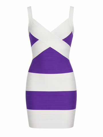 Fierce Bandage Stripe Mini Dress
