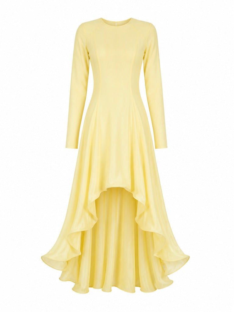 Radiant Ruffle Mesh Maxi Dress