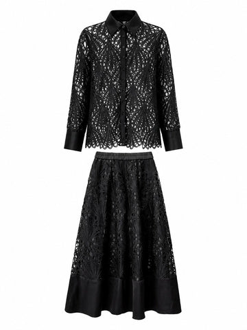 Audacious Black Lace Two-Piece Set