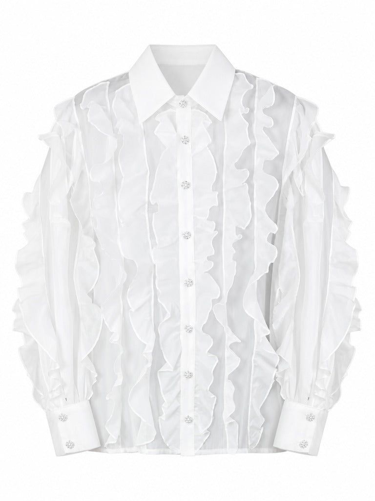 Elegant Ruffled Chiffon Blouse