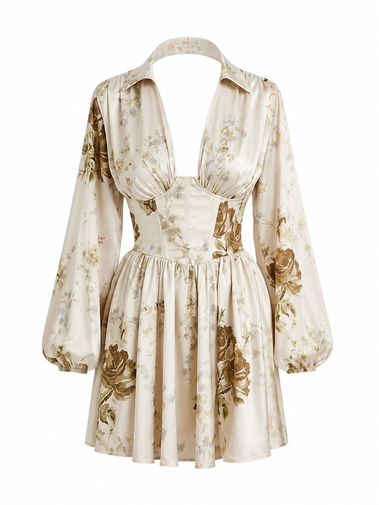 Worthy Floral Pleated Mini Dress